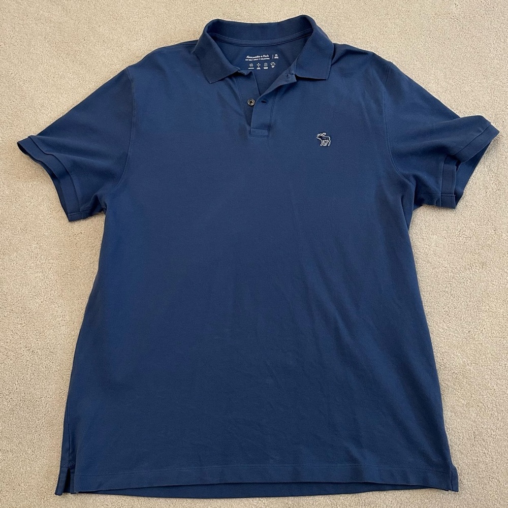 Abercrombie & Fitch Men's Navy Polo Shirt